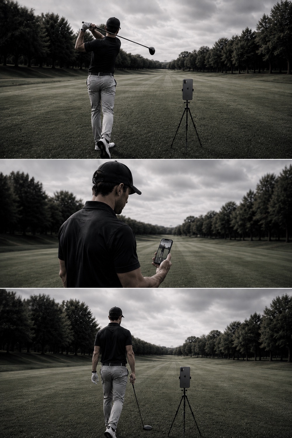 The old way: swing, walk to the camera, scrub, walk back